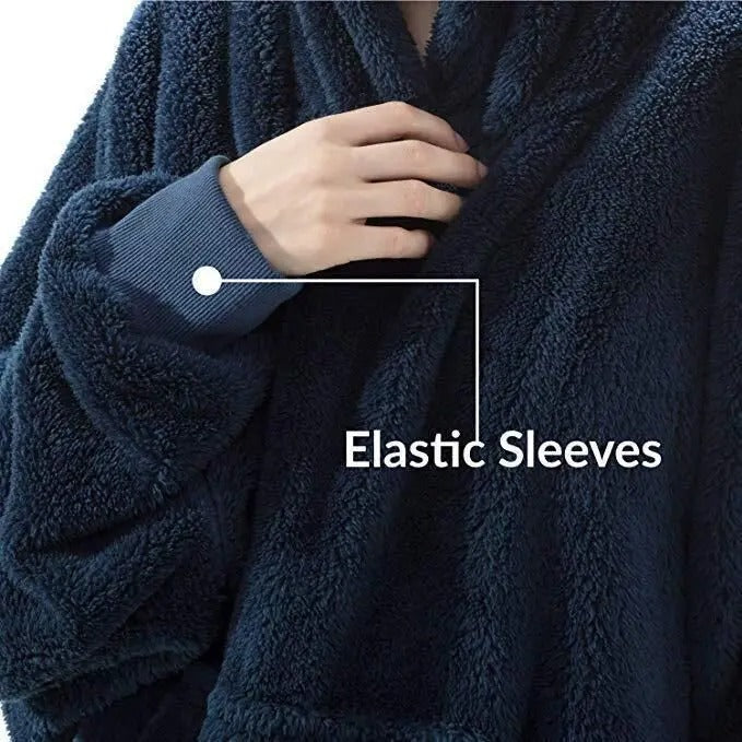 Oversized Fleece Hoodie Blanket for Winter Comfort